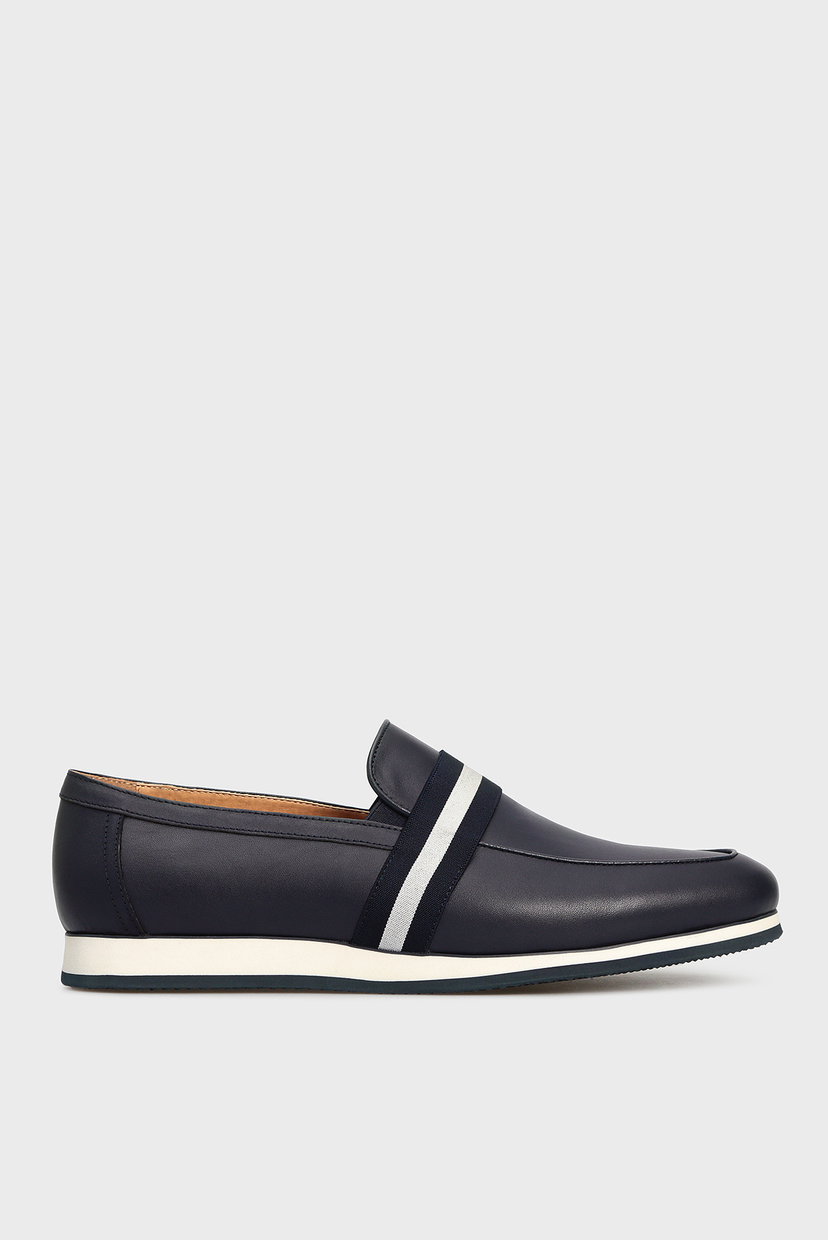 

Мужские синие кожаные лоферы Preppy 44 649-1-B433