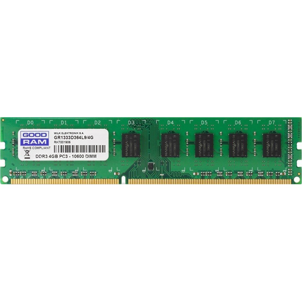 

Модуль памяти DDR3 4GB/1333 Goodram GR1333D364L9S/4G
