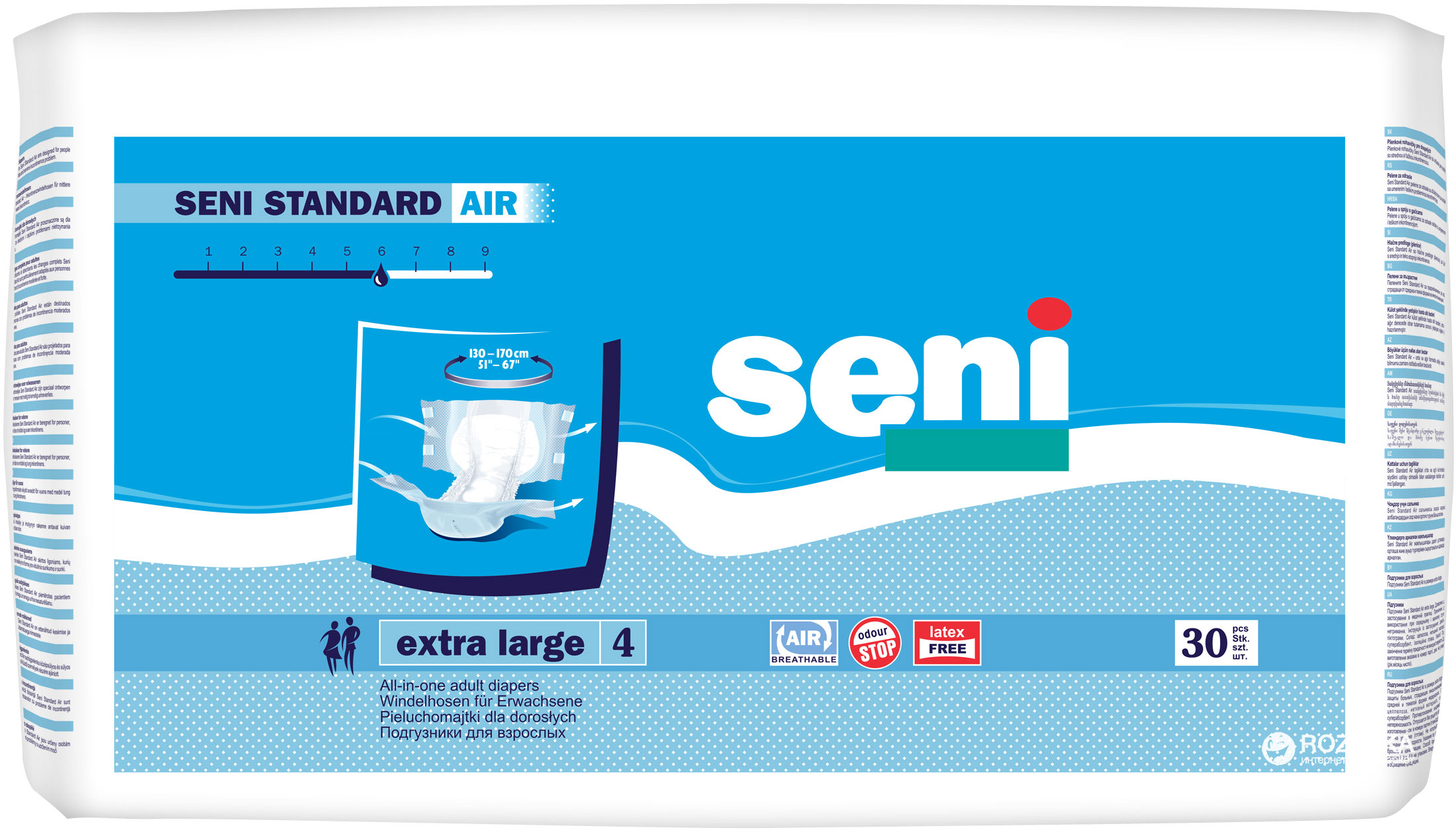 Акція на Подгузники для взрослых Seni Standard Air Extra Large 30 шт (5900516693619) від Rozetka UA