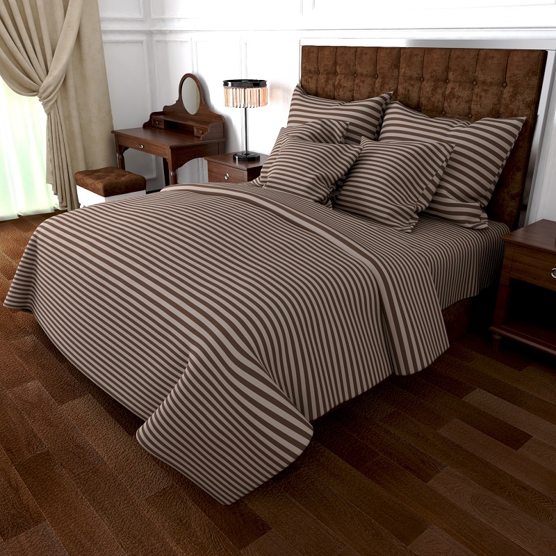 

Комплект постельного белья Уютная Жизнь Бязь Голд Семейный 150x220x2 Однотонная полоска (K-G-N-0905-brown)