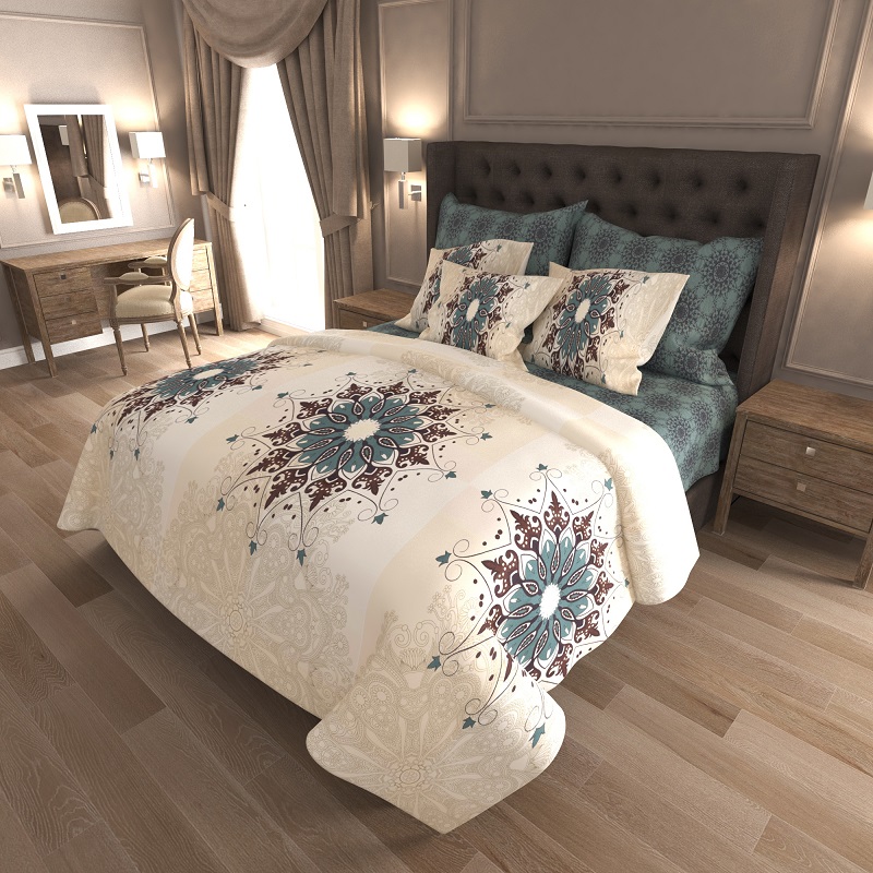 

Комплект постельного белья Уютная Жизнь Бязь Голд Полуторный 150x220 K-G-N-7304-A-B)