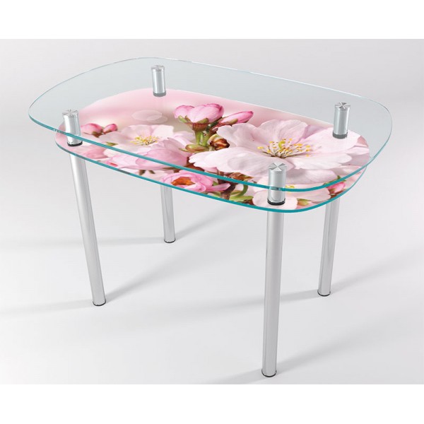 

Стол стеклянный "Jam" Букет KT-04 100х60 см