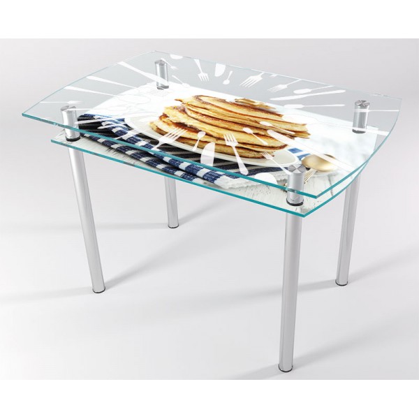 

Стол стеклянный "Jam" Блинчики KT-02 90х60 см