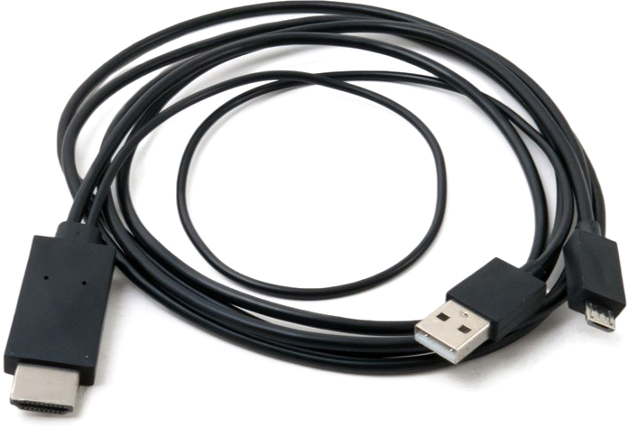 

Кабель-переходник Extradigital MHL microUSB (5pin) M, USB M - HDMI AM 1.8 м Black