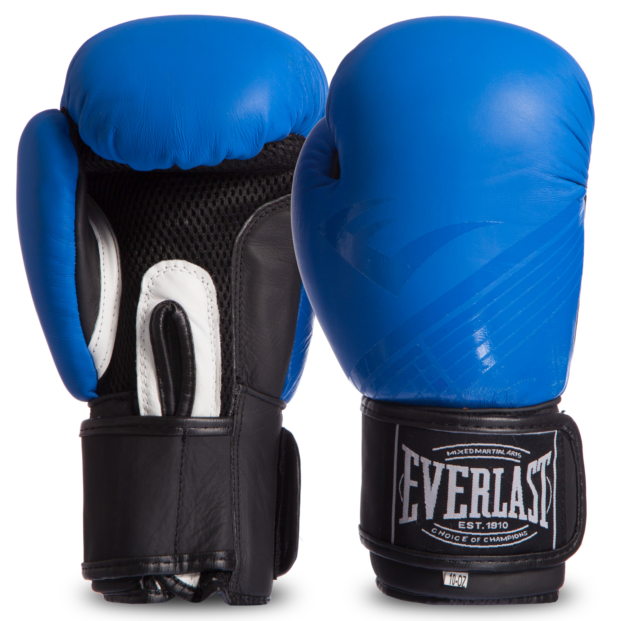 

Перчатки боксерские кожаные на липучке EVERLAST синие 12 унций MA-0704