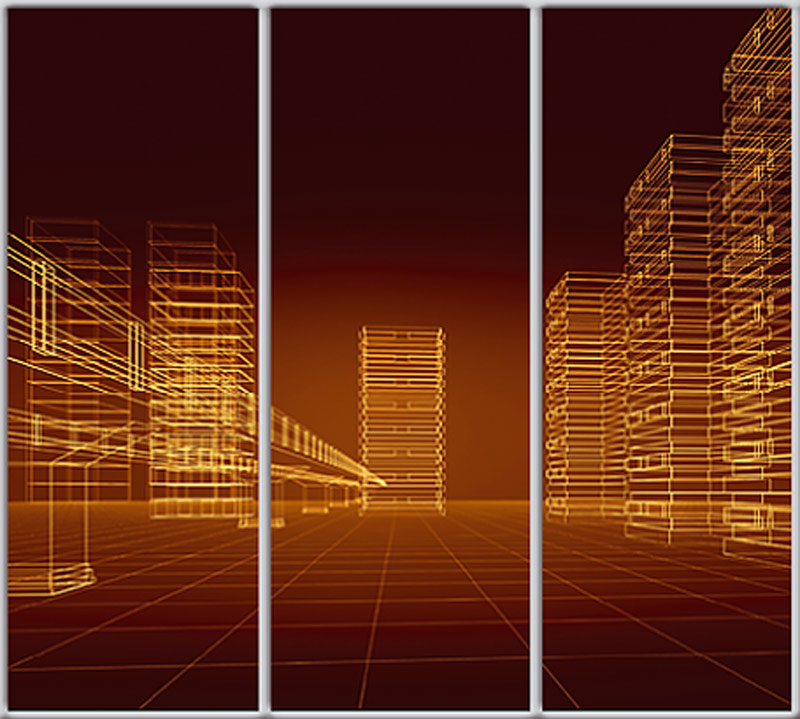 

Шкаф купе Luxe Studio Стандарт-1 Фотопечать Архитектура-72 2100x2000x450 трехдверный