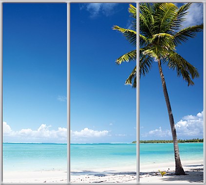 

Шкаф купе Luxe Studio Стандарт-1 Фотопечать Море-23 2100x2000x450 трехдверный