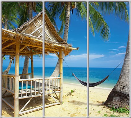 

Шкаф купе Luxe Studio Стандарт-1 Фотопечать Море-9 2100x2100x450 трехдверный