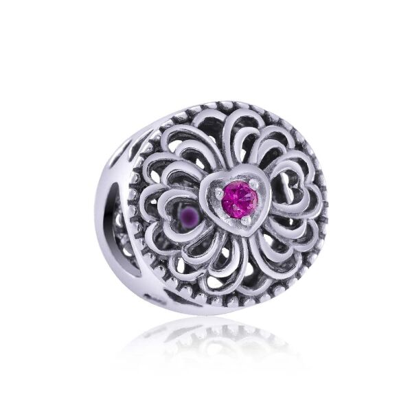 

Серебряная бусина "Openwork heart"