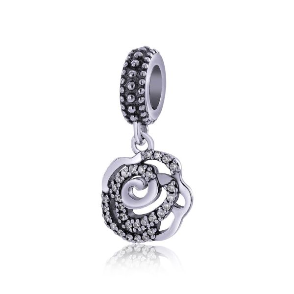 

Серебряная бусина "Vintage rose"