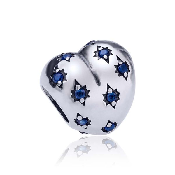 

Серебряная бусина "Sparkling heart"
