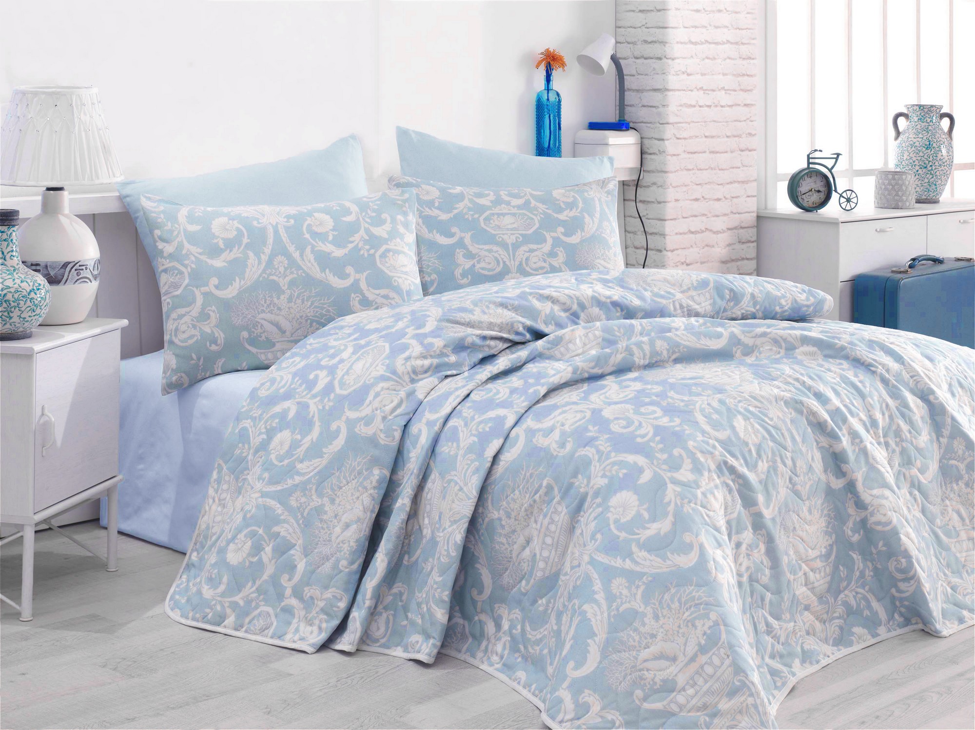 

Комплект постельного белья EnLora Home Голубой