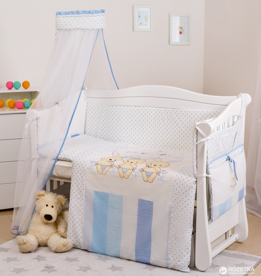 

Комплект постельного белья Twins Dolce D-003 Друзья зайчики 90x120 Blue (6381)