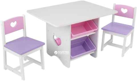 

Детский стол KidKraft Table & Chair Set Heart Белый с розовым (26913)