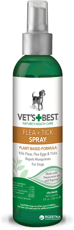 

Спрей VET`S BEST Flea & Tick Spray от блох, клещей и москитов для собак 236 мл