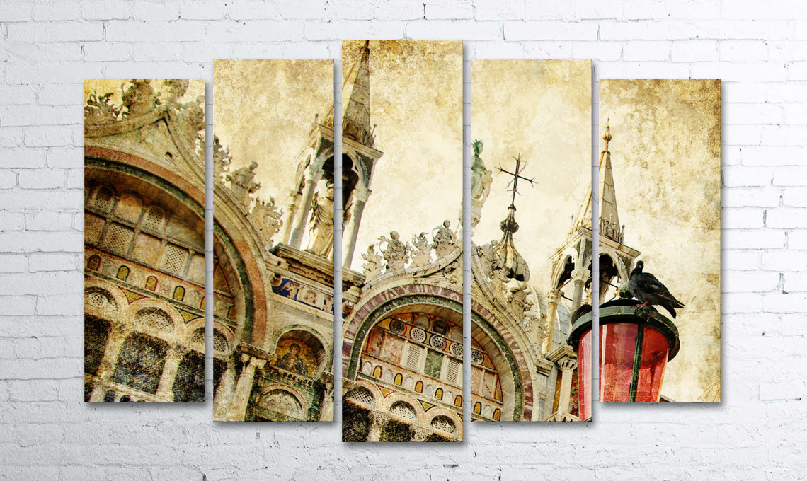 

Модульная картина на холсте 5 в 1 Венеция. Сан-Марко 100х150 см