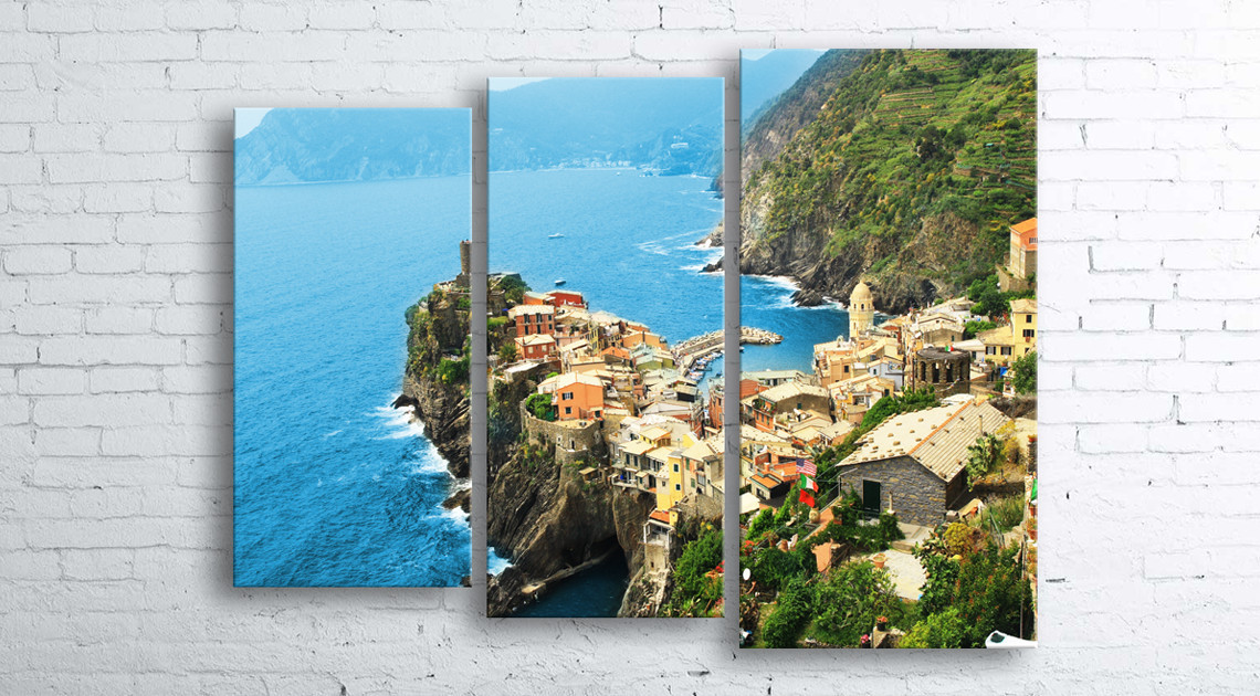 

Модульная картина на холсте 3 в 1 Vernazza. Cinque Terre National Park 100х130 см