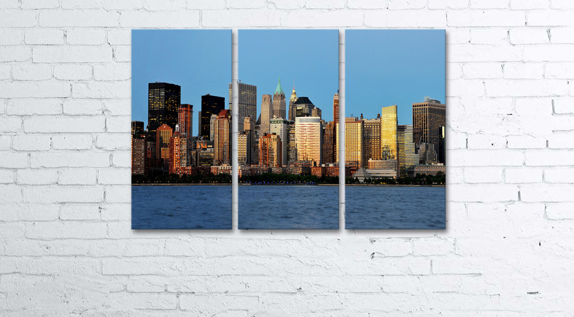 

Модульная картина на холсте 3 в 1 Панорама New York 60х90 см