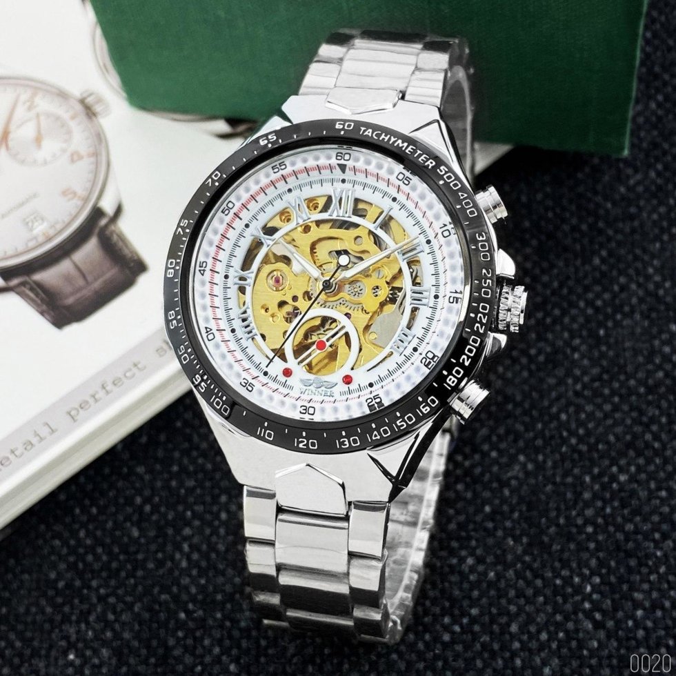 

Мужские наручные часы Winner 8067 Silver-Black-Gold Cristal