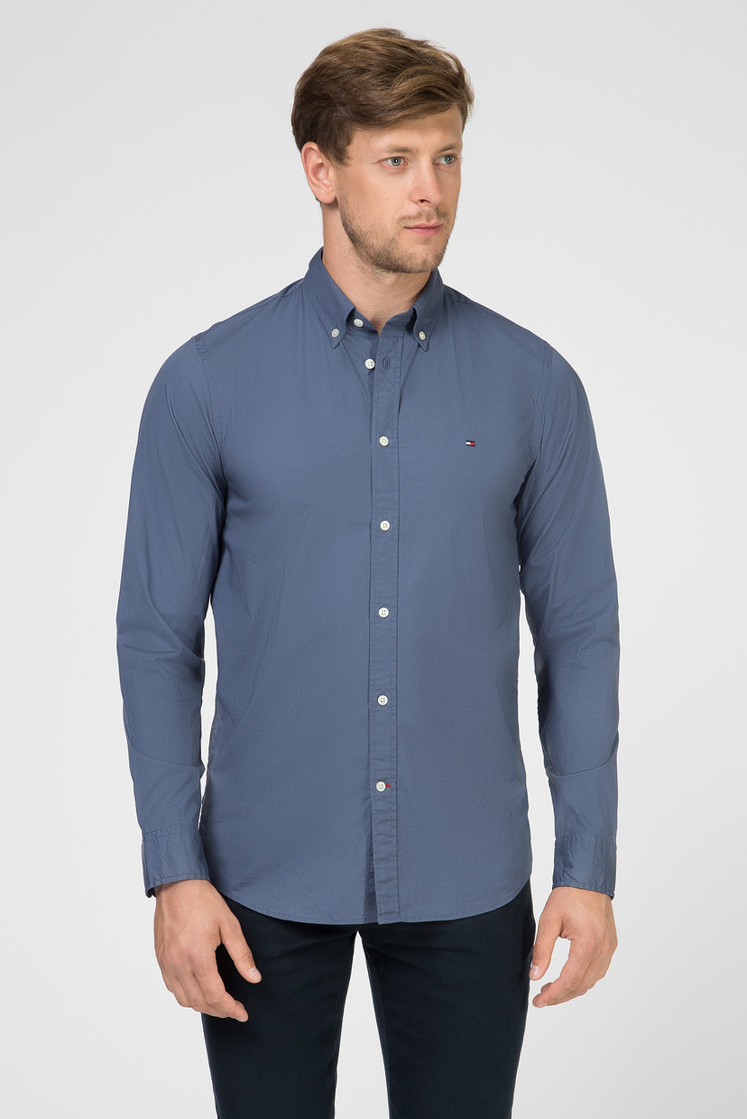 

Мужская синяя рубашка SLIM STRETCH POPLIN Tommy Hilfiger S MW0MW12153