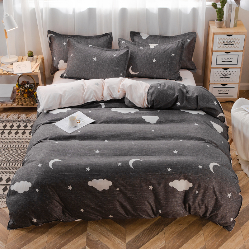 

Комплект постельного белья Night sky (полуторный) Berni Home Серый