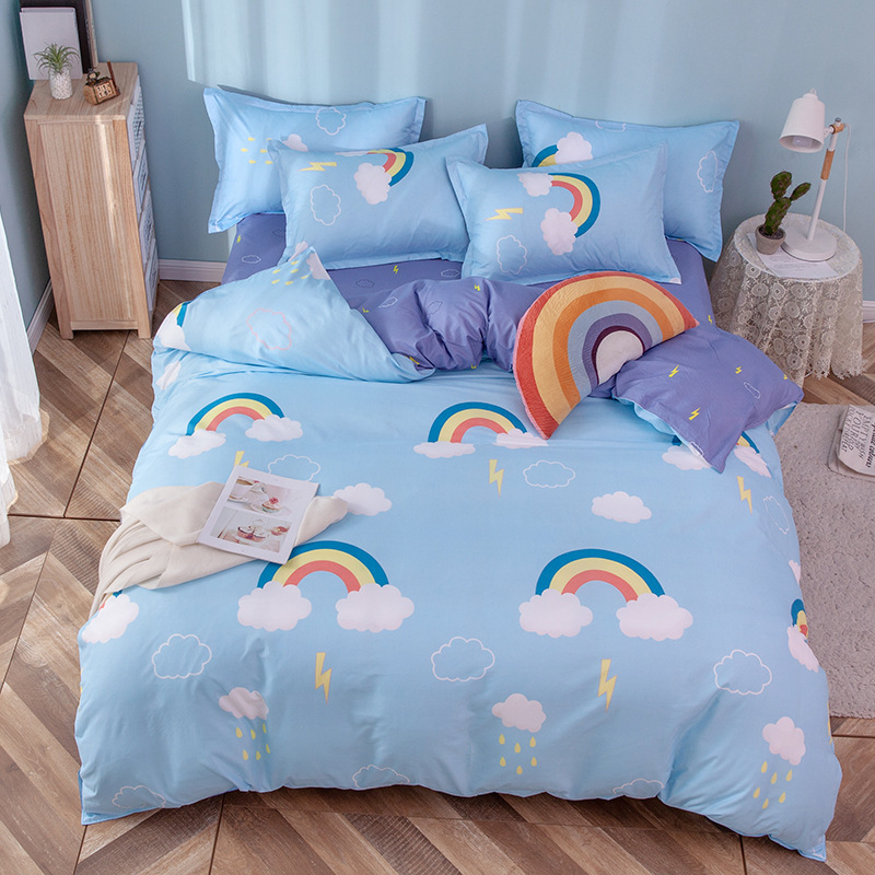 

Комплект постельного белья Облако и радуга (полуторный) Berni Home Голубой
