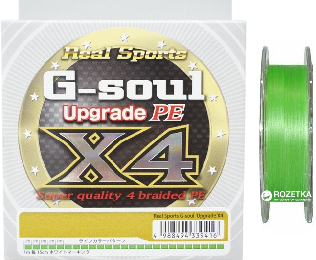 

Шнур YGK G-Soul X4 Upgrade 100 м 0.104 мм 0.4 кг/8 lb Салатовый (55450134)