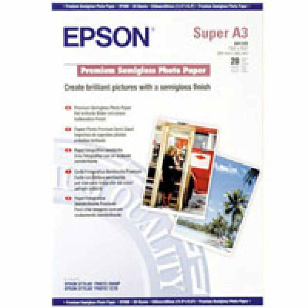

Бумага EPSON A3+ Premium Semigloss Photo Paper (C13S041328)