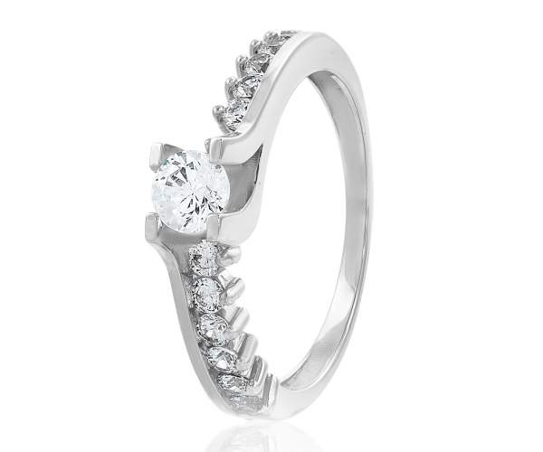 

Кольцо с камнем SWAROVSKI Zirconia "Крит", белое золото, КД4157/1SW, 18.5 размер