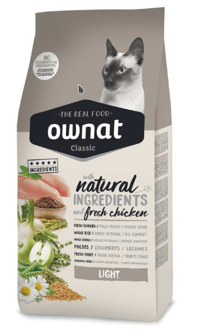 

Сухой корм для котов Ownat Classic Light 4 кг