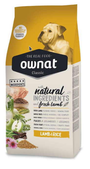

Сухой корм для собак Ownat Classic Lamb & Rice 15 кг
