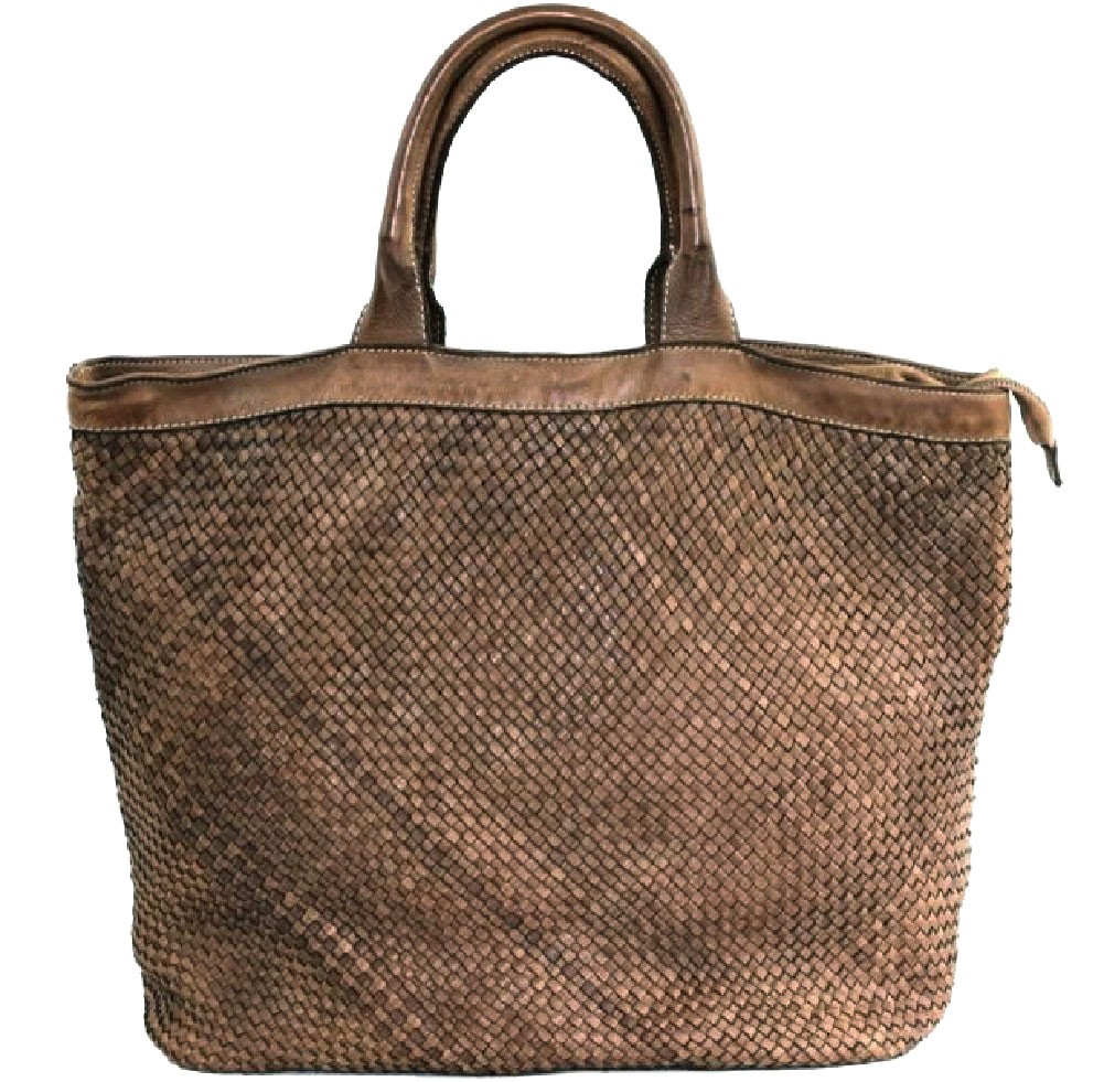 

Женская кожаная сумка maxi Vintage Bottega Carele BC161 taupe