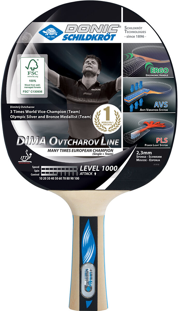 

Ракетка для настольного тенниса Donic Ovtcharov Level 1000 (754412)