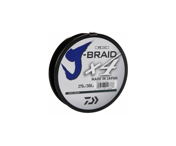 

Шнур Daiwa J-Braid X4E 270m Dark Green 0.29mm 41lb/18.6kg (арт.123421352428)