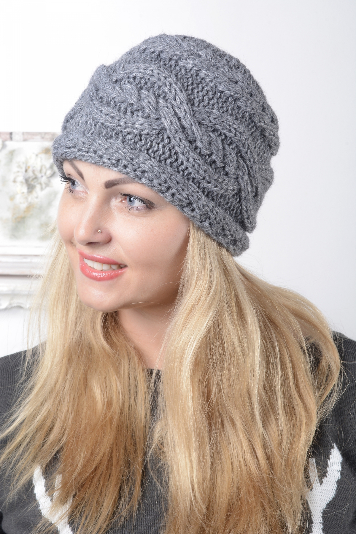 

Шапка Наталка 0031Н L темно-серый