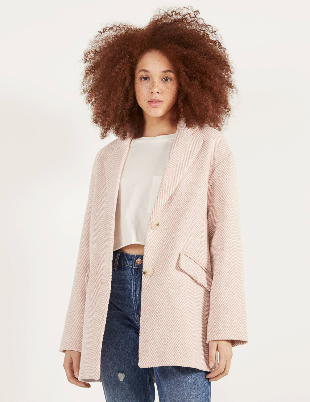 

Пальто Bershka Ж1055467 (1355/512/906) цвет розовый S