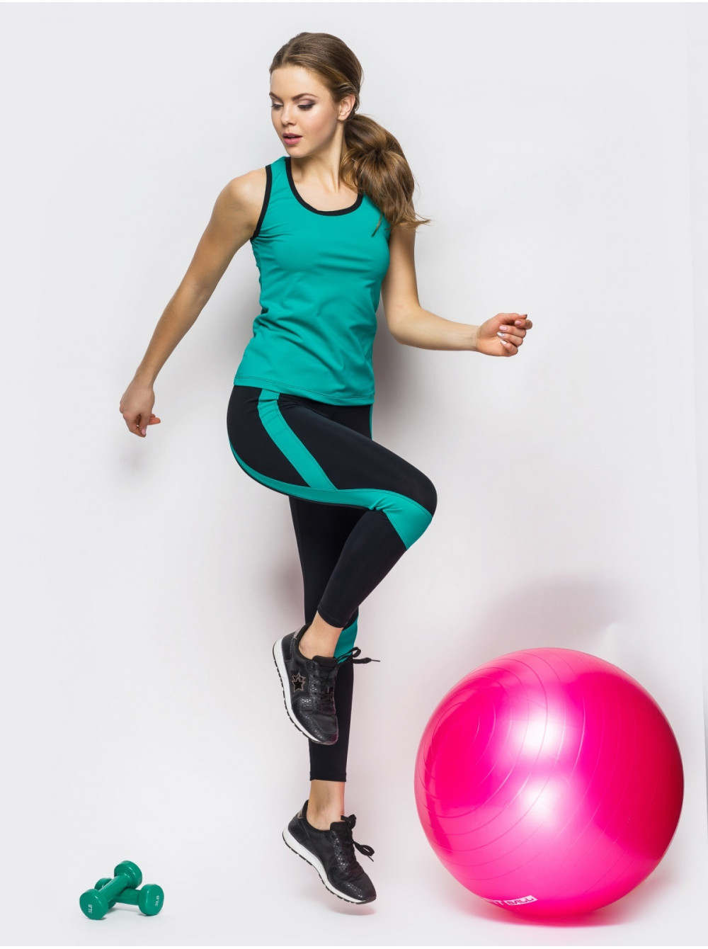 

Комлект (леггинсы, майка) GO fitness 70009/1 бир. XS-S Бирюзовый