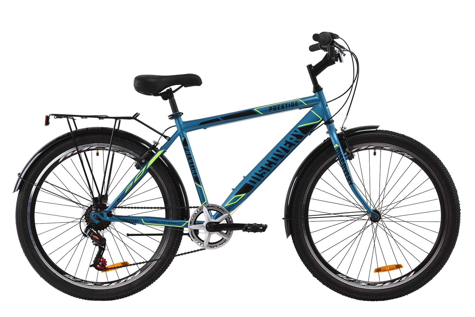 

Велосипед ST 26" Discovery PRESTIGE MAN Vbr с багажником зад St, с крылом St 2020 (малахитовый с желтым)