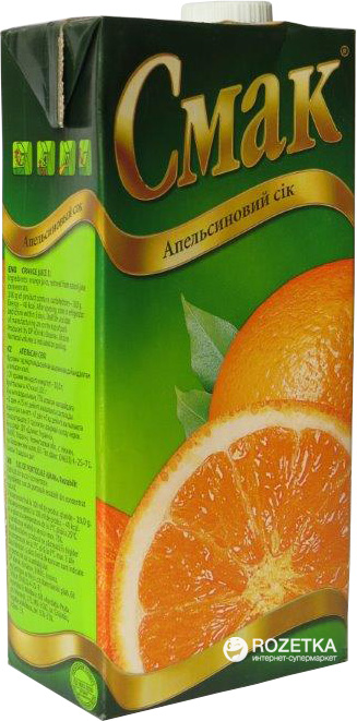 Акція на Упаковка сока Смак Апельсин 1 л х 12 шт (4820001470864) від Rozetka UA