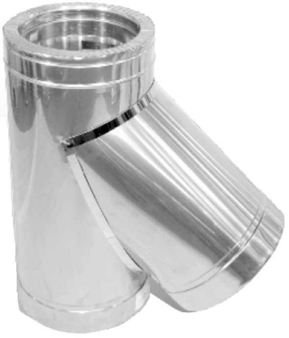 

Тройник дымохода двустенный нерж/оцинк Версия Люкс 45° D-180/250 толщина 0,8 мм