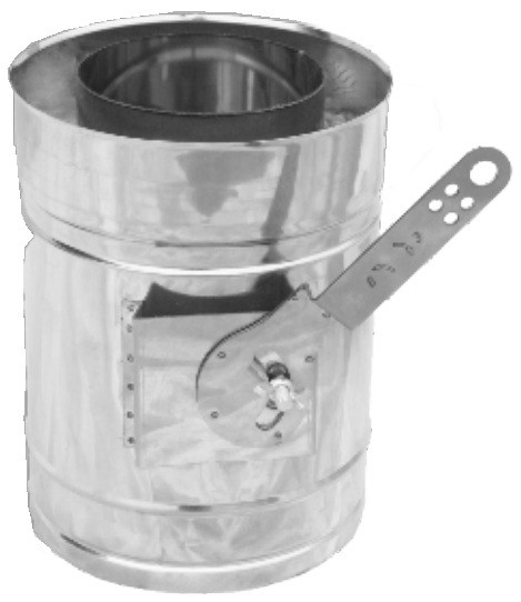 

Регулятор тяги для дымохода нерж/оцинк Версия Люкс D-120/180 толщина 0,8 мм