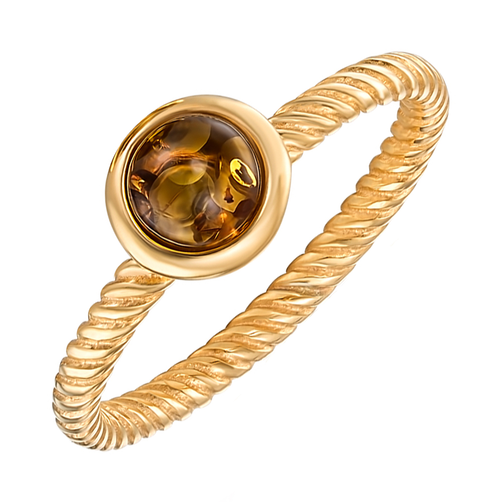 

Серебряное кольцо с янтарем и позолотой 000137642 16 размера