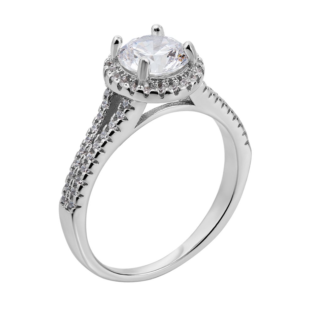 

Серебряное кольцо с фианитами 000133417 17.5 размера