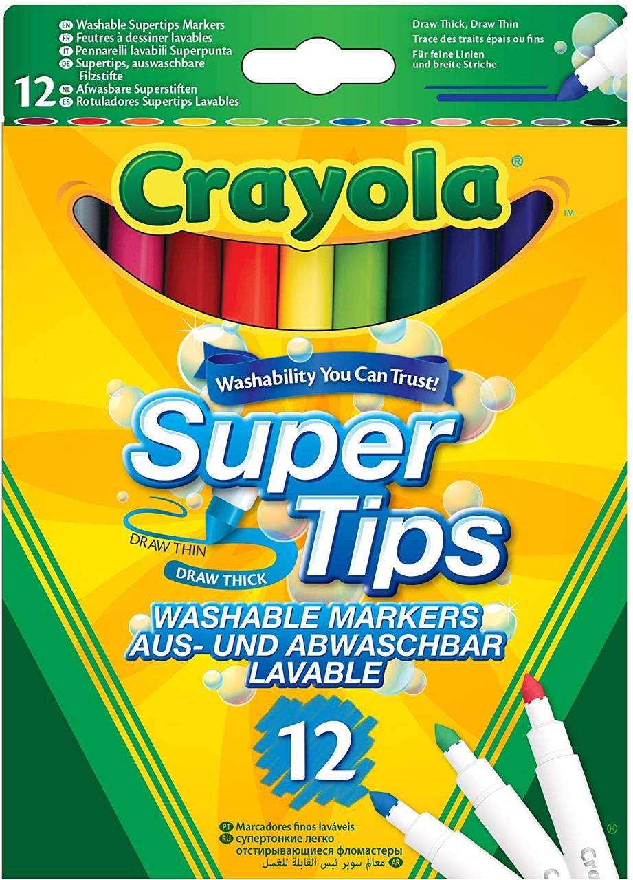 

Набор фломастеров Crayola Super Tips Markers Washable Felt Tip, Markers 12 штук (101584084)