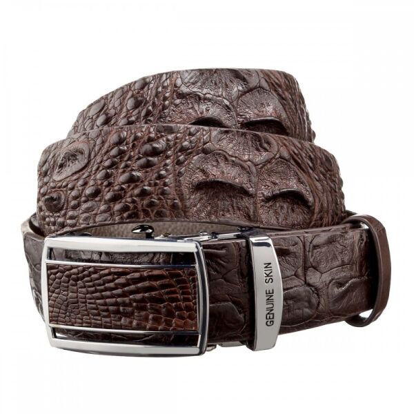 

Коричневый ремень автомат из кожи крокодила CROCODILE LEATHER 18240 Коричневый