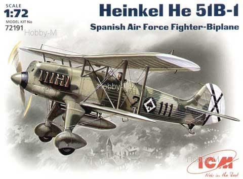 

Истребитель-биплан Хейнкель Не-51 В-1 1:72 ICM (ICM72191)