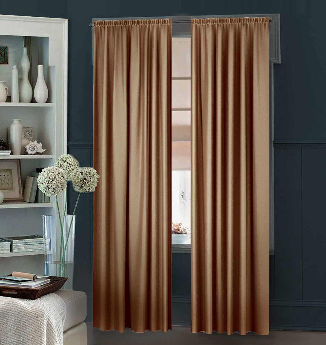 

Комплект штор Декор-Ин Гюрем шелк Востока 200х260 2 шт Бронзовых