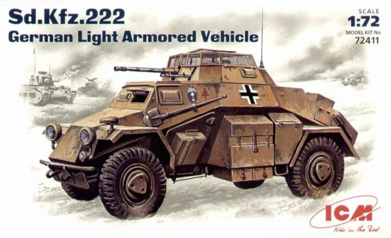 

Немецкий легкий бронеавтомобиль Sd.Kfz.222 1:72 ICM (ICM72411)