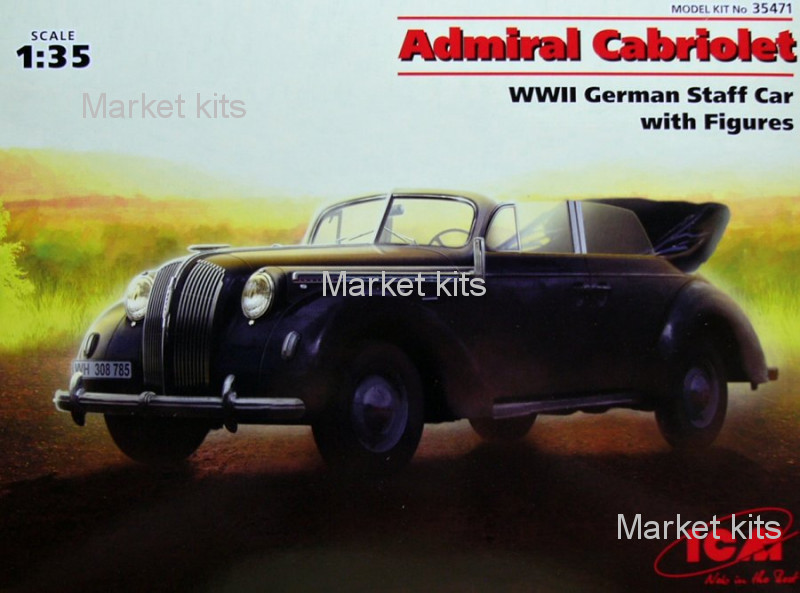 

Немецкий штабной автомобиль Второй мировой войны Адмирал Cabriolet 1:35 ICM (ICM35471)