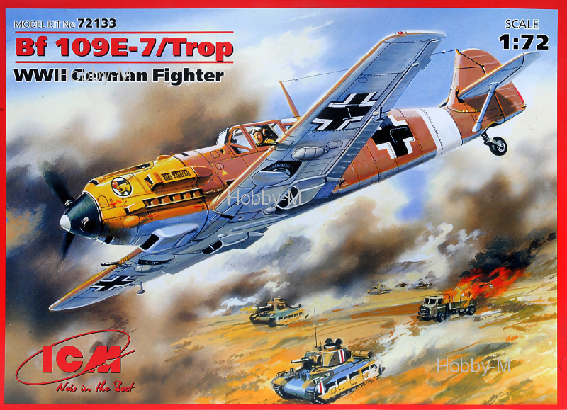 

Немецкий истребитель Messerchmitt Bf-109 E7/Trop 1:72 ICM (ICM72133)